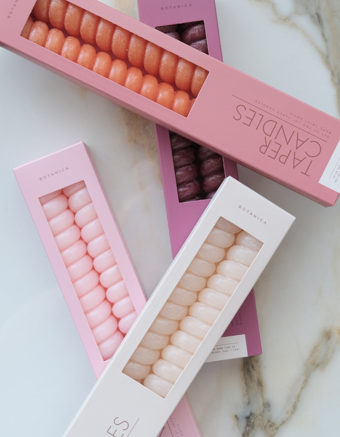Spiral Taper Candles | Rose Quartz