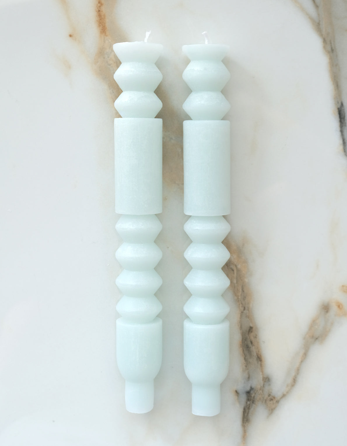 Geometric Taper Candles | Ice Blue