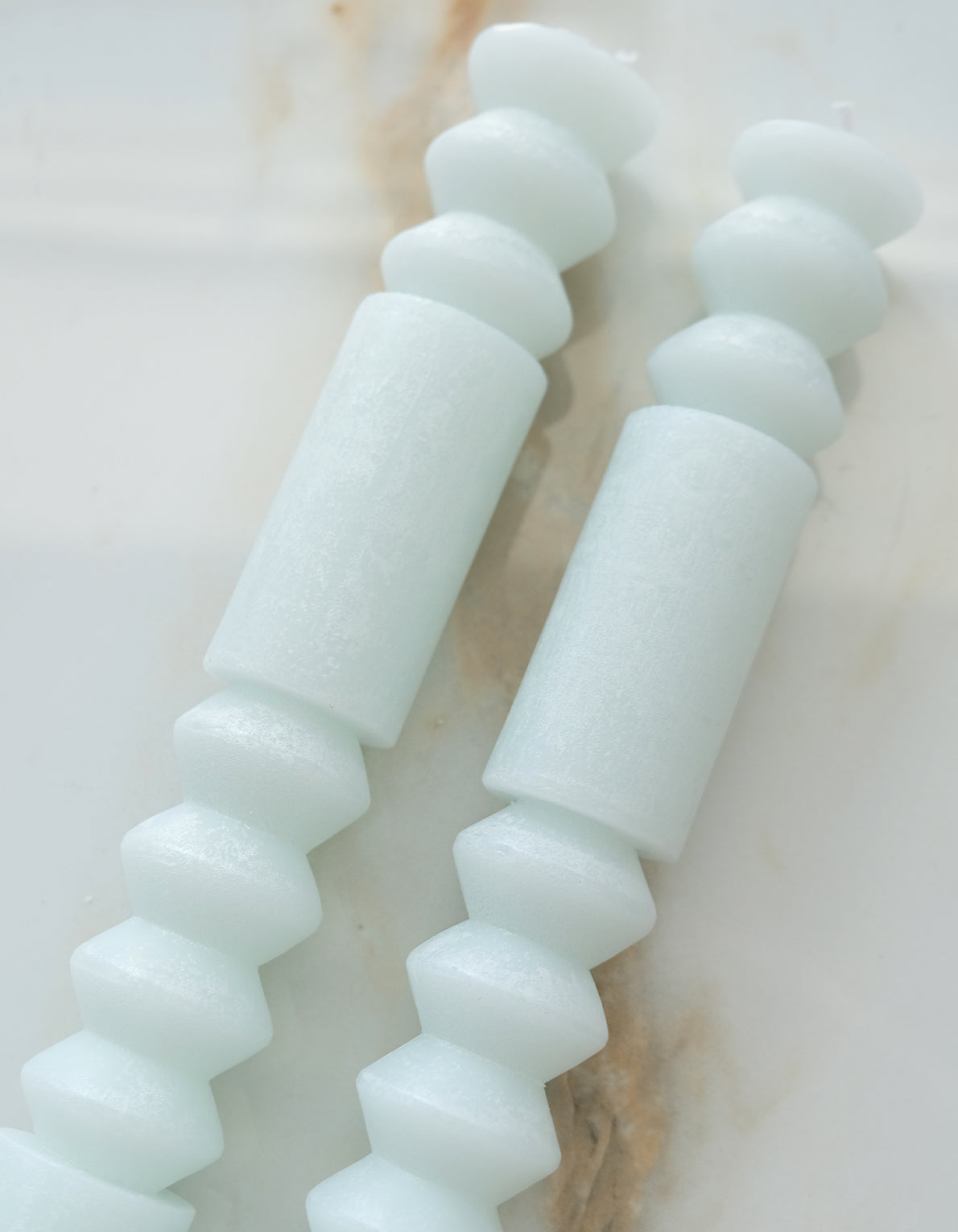 Geometric Taper Candles | Ice Blue