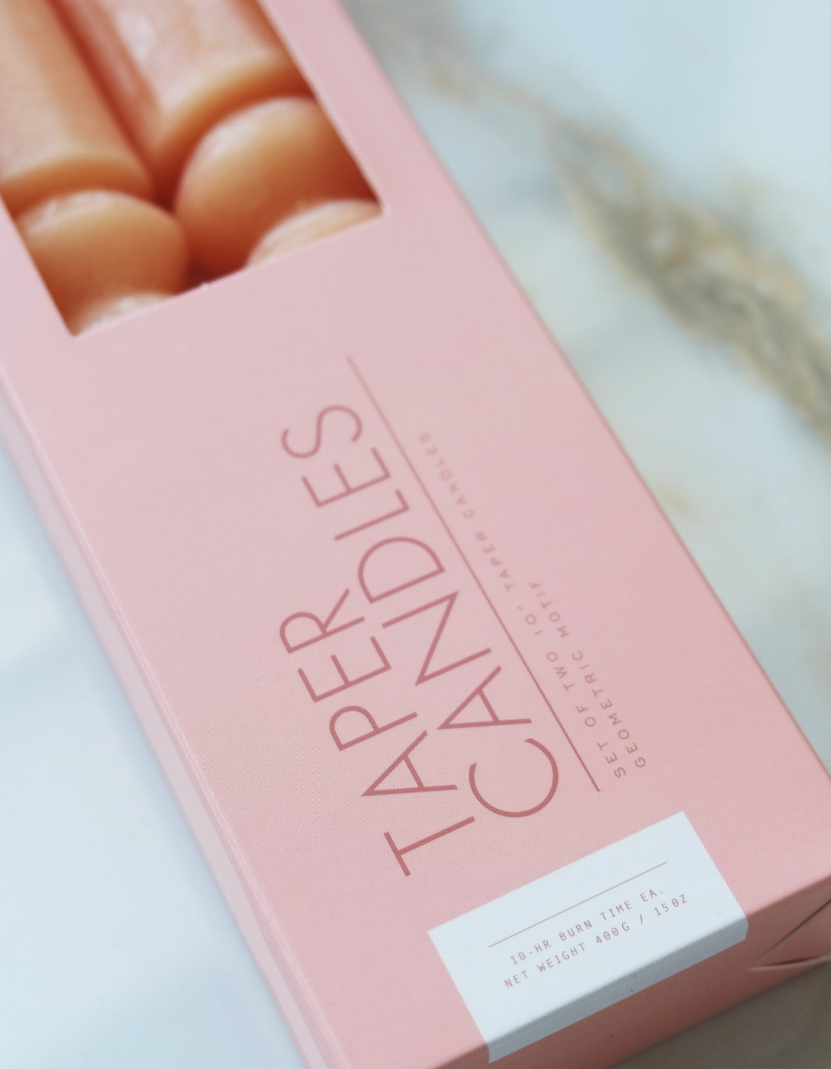 Geometric Taper Candles | Apricot