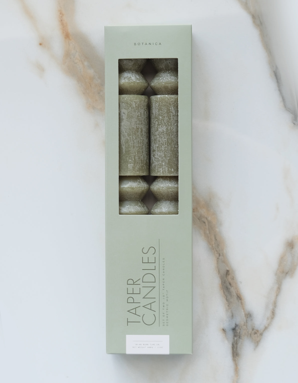Geometric Taper Candles | Sage Green