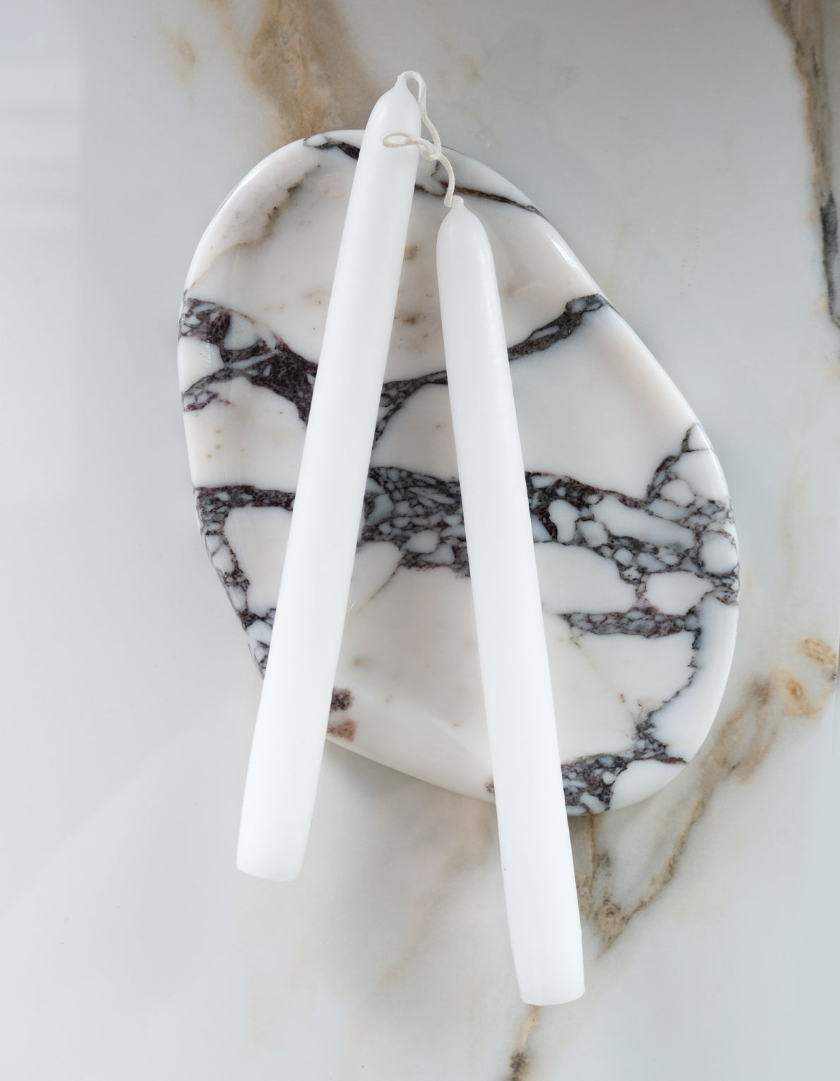 10" Hand-Dipped Taper Candle Pair | Pure White