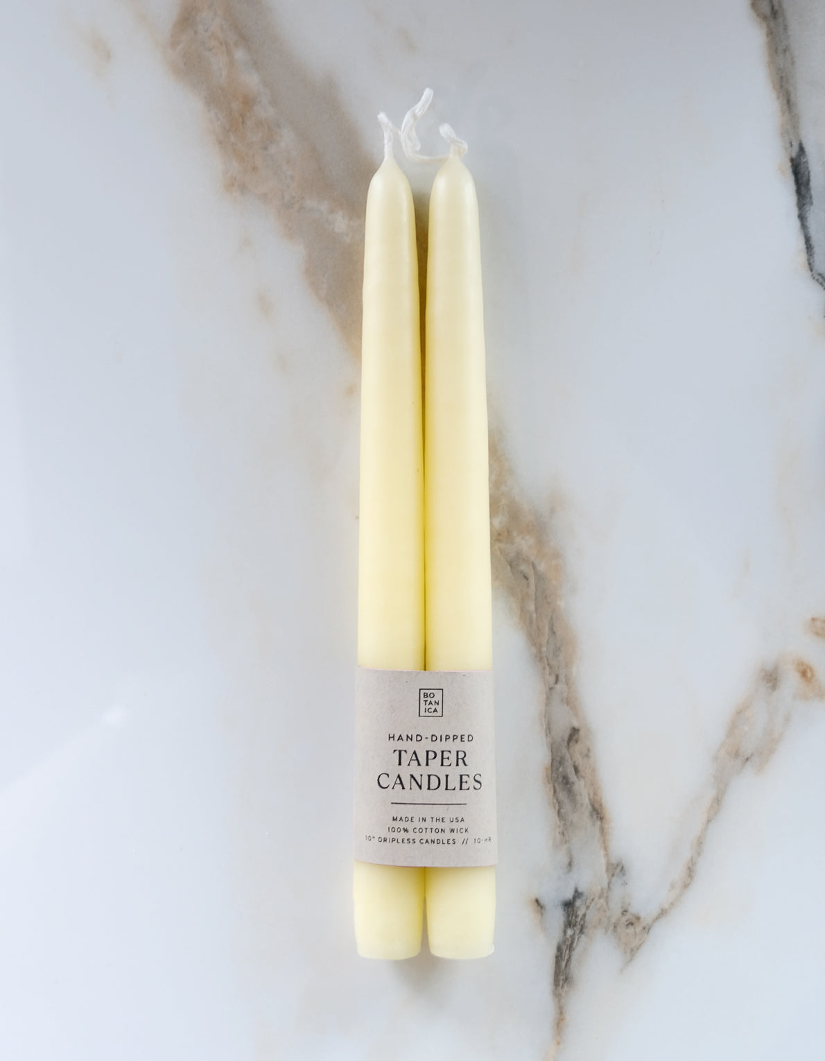10" Hand-Dipped Taper Candle Pair | Ivory