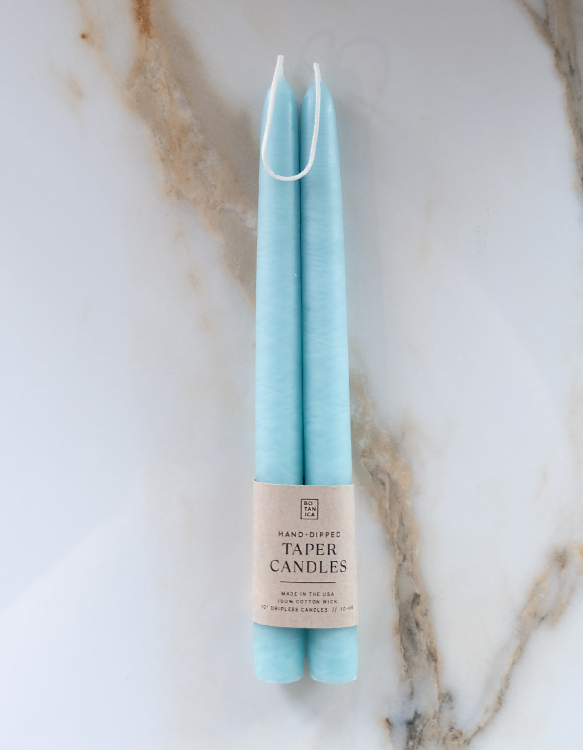 10" Hand-Dipped Taper Candle Pair | Sky Blue