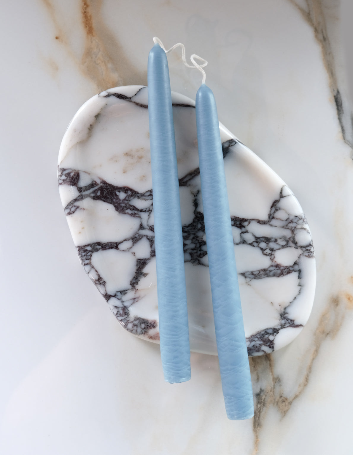 10" Hand-Dipped Taper Candle Pair | Cornflower Blue