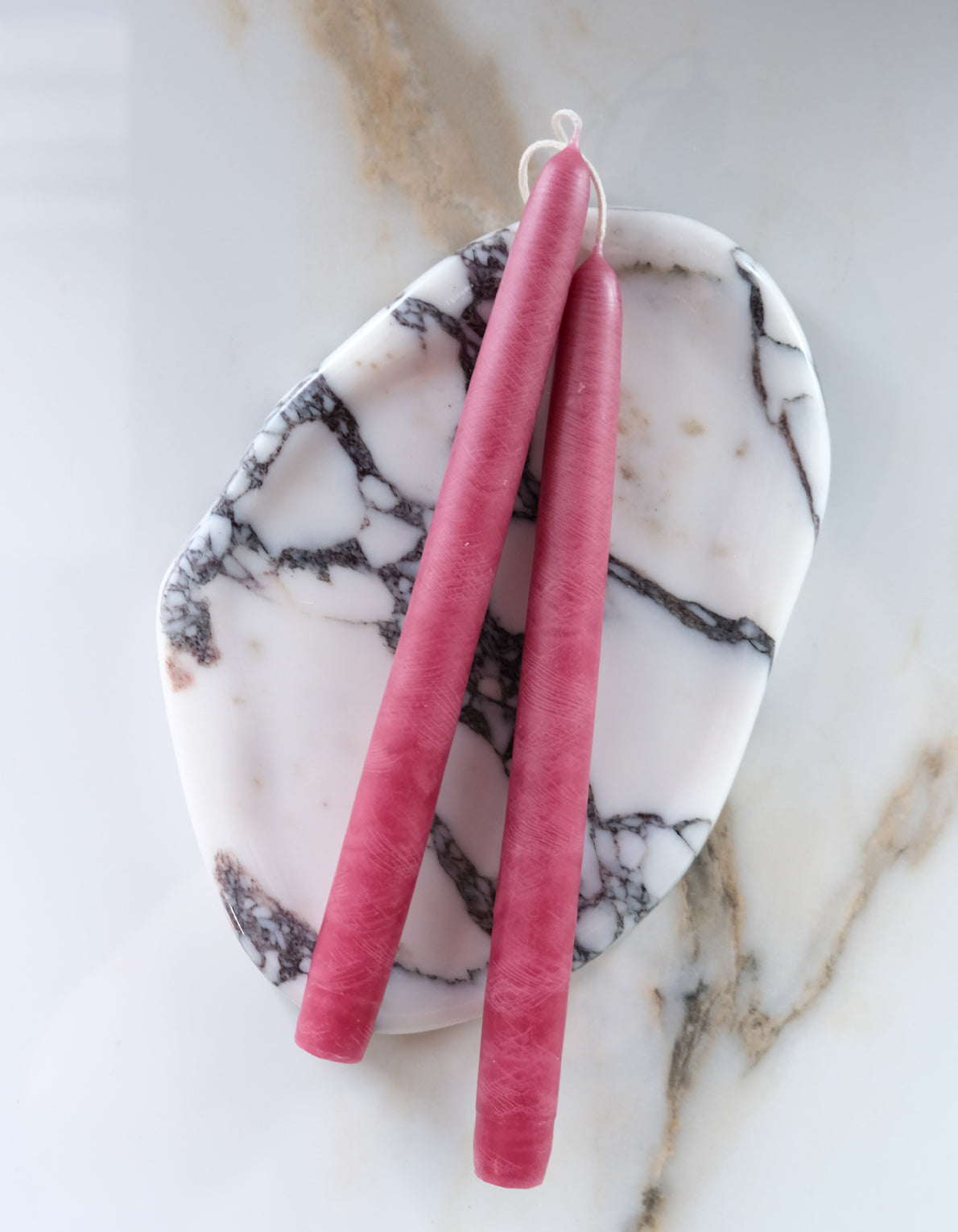 10" Hand-Dipped Taper Candle Pair | Berry
