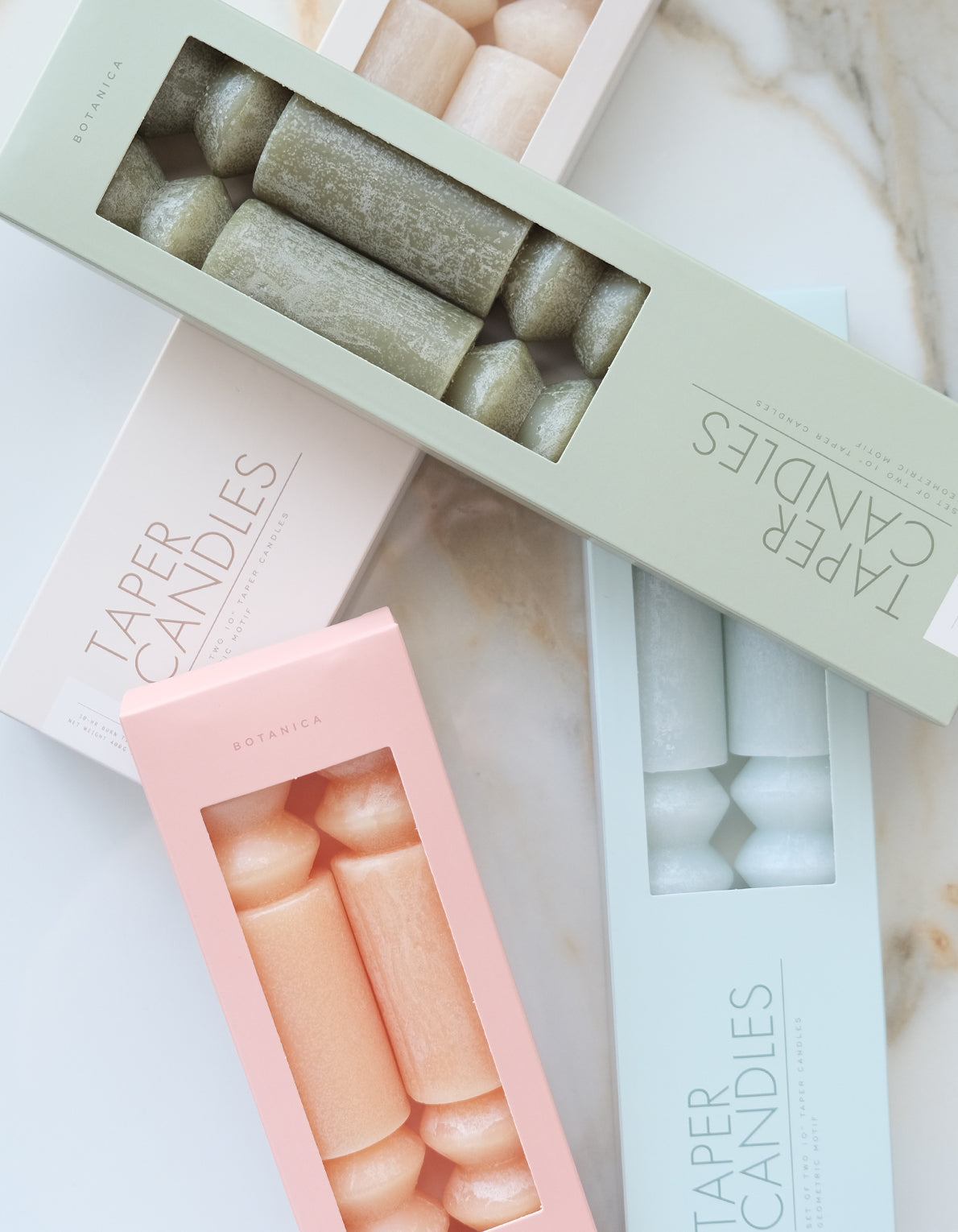 Geometric Taper Candles | Apricot