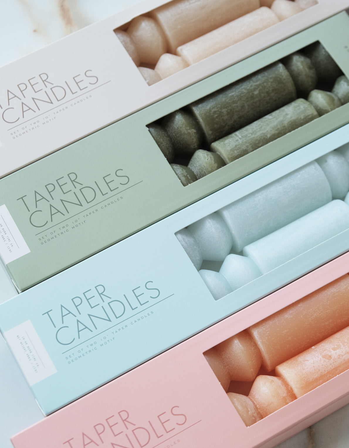 Geometric Taper Candles | Apricot