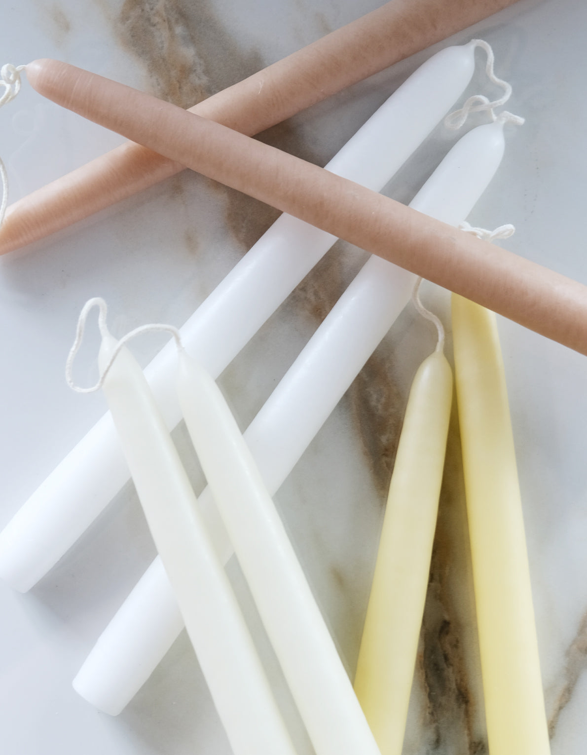 10" Hand-Dipped Taper Candle Pair | Nude