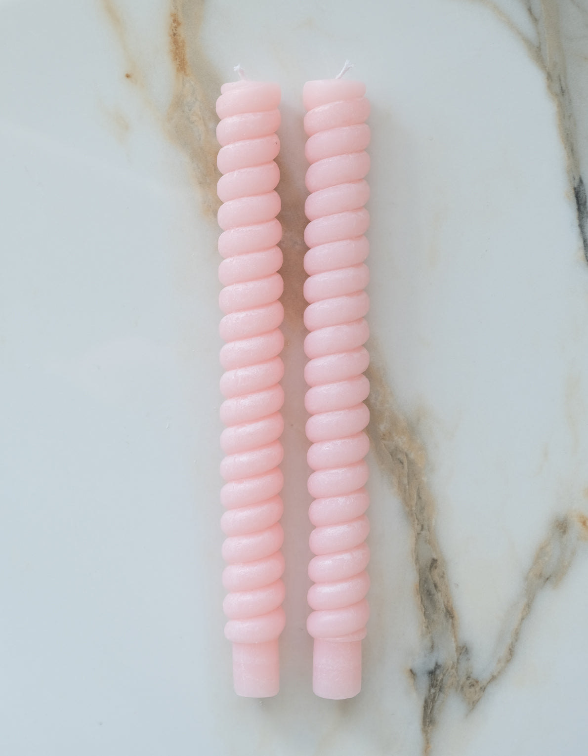 Spiral Taper Candles | Rose Quartz