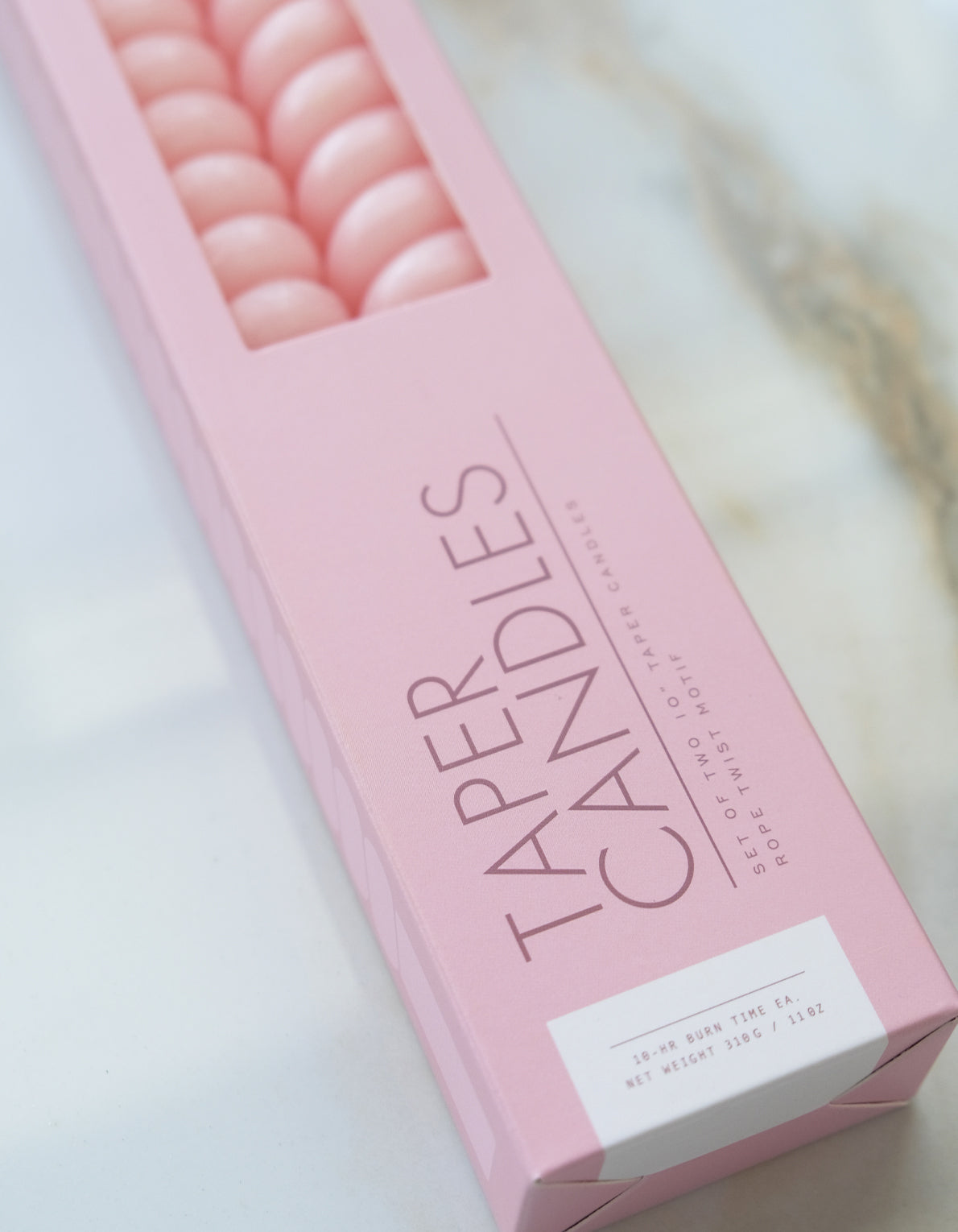 Spiral Taper Candles | Rose Quartz