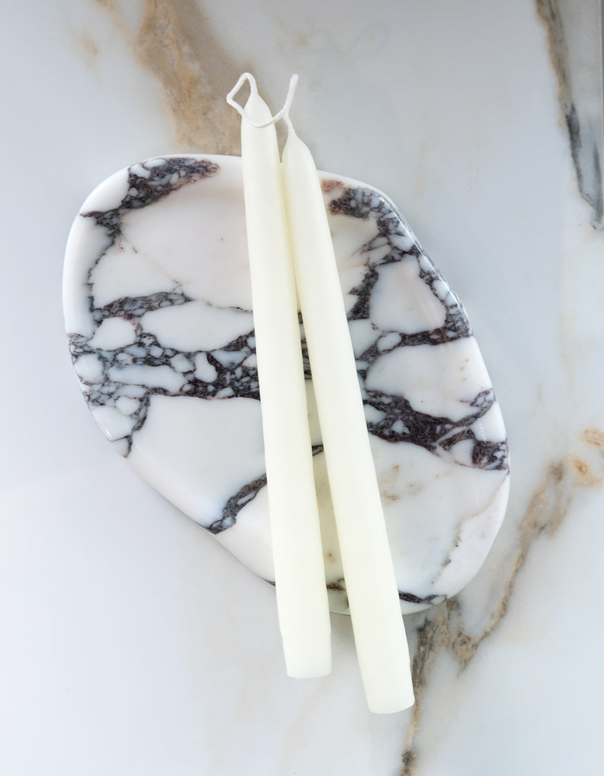 10" Hand-Dipped Taper Candle Pair | Natural White
