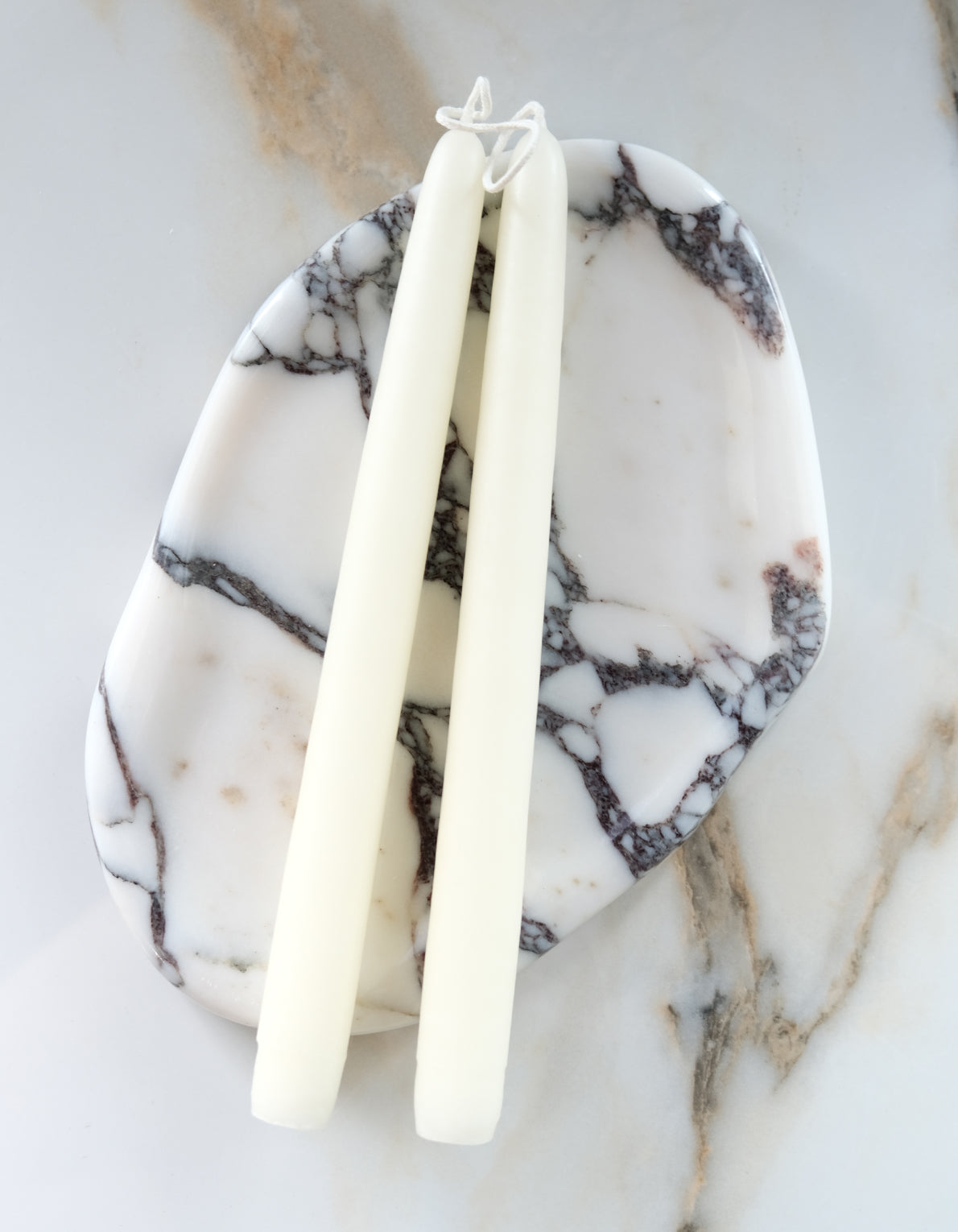 10" Hand-Dipped Taper Candle Pair | Linen