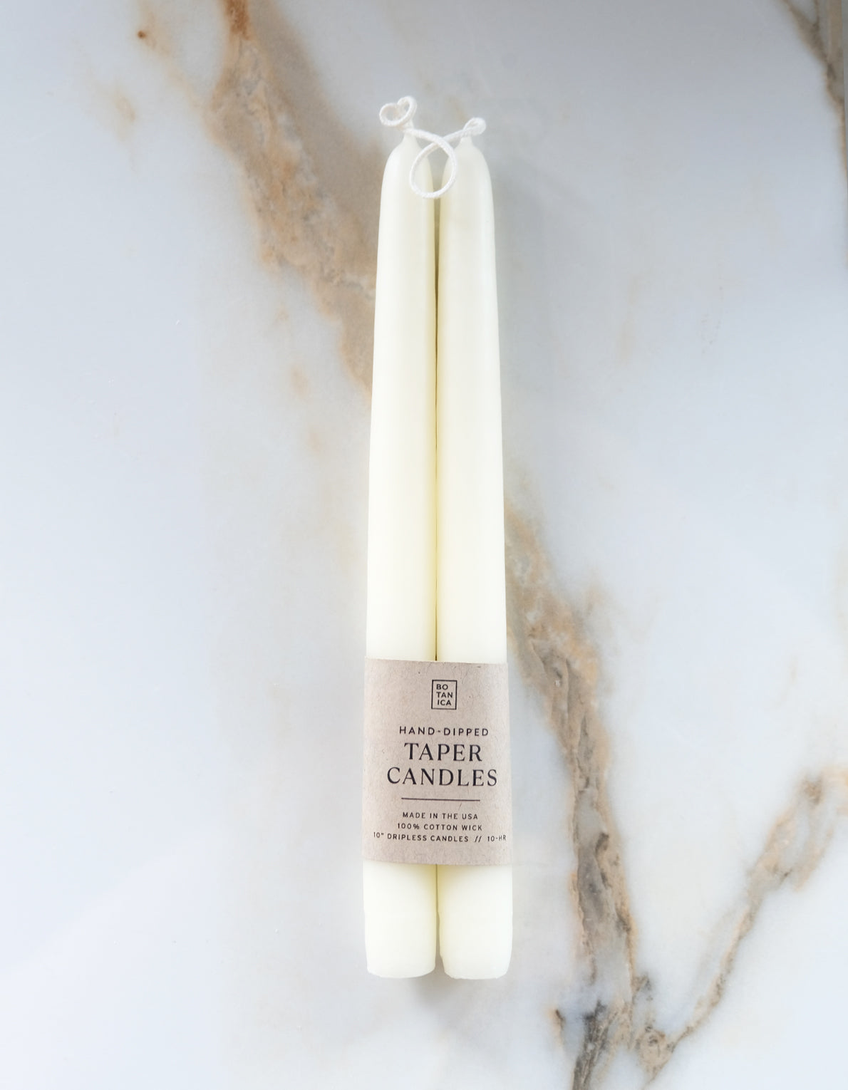 10" Hand-Dipped Taper Candle Pair | Linen