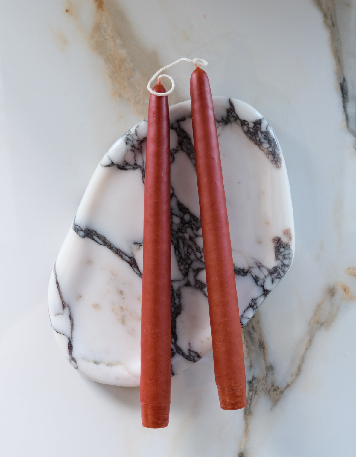 10" Hand-Dipped Taper Candle Pair | Persimmon