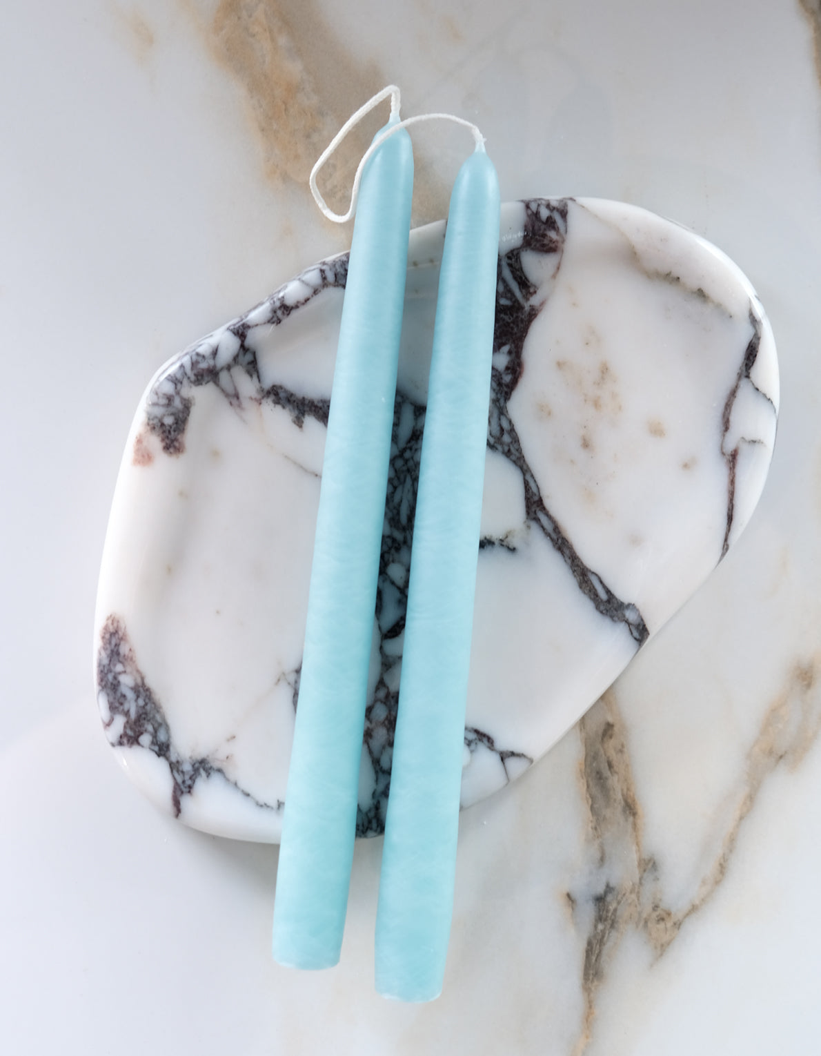 10" Hand-Dipped Taper Candle Pair | Sky Blue