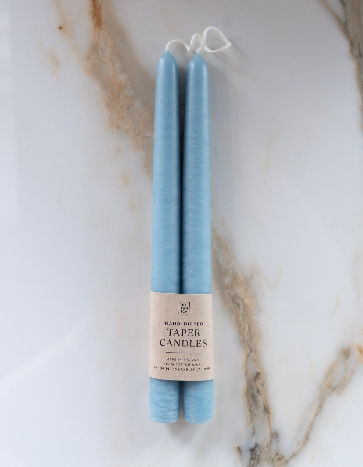 10" Hand-Dipped Taper Candle Pair | Cornflower Blue