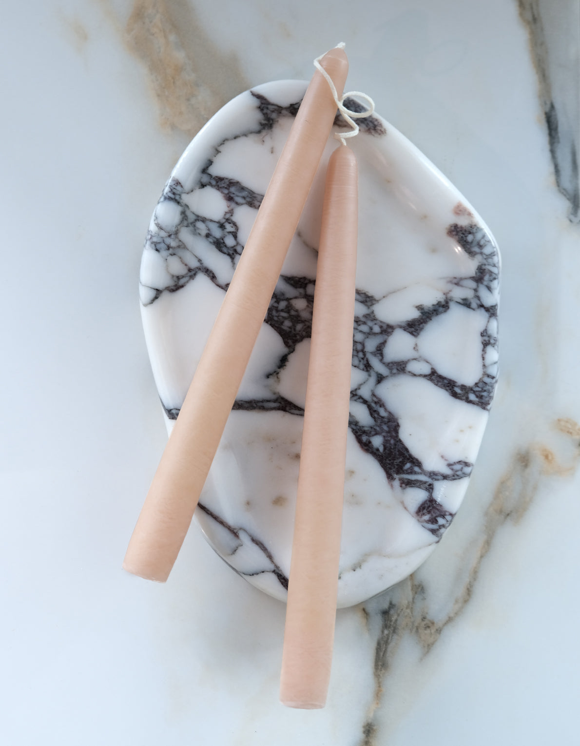 10" Hand-Dipped Taper Candle Pair | Nude
