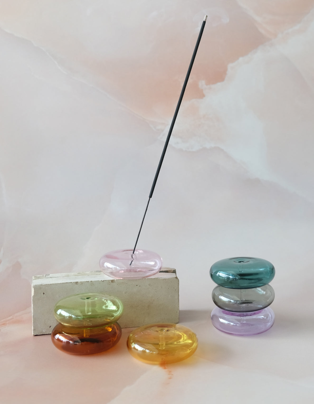 Handblown Glass Bubble Incense Holder